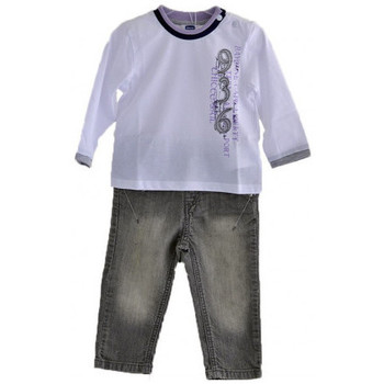 Ruhák Gyerek Pólók / Galléros Pólók Chicco Komplette Jeans- T-ShirtmitlangenÄrmeln Fehér