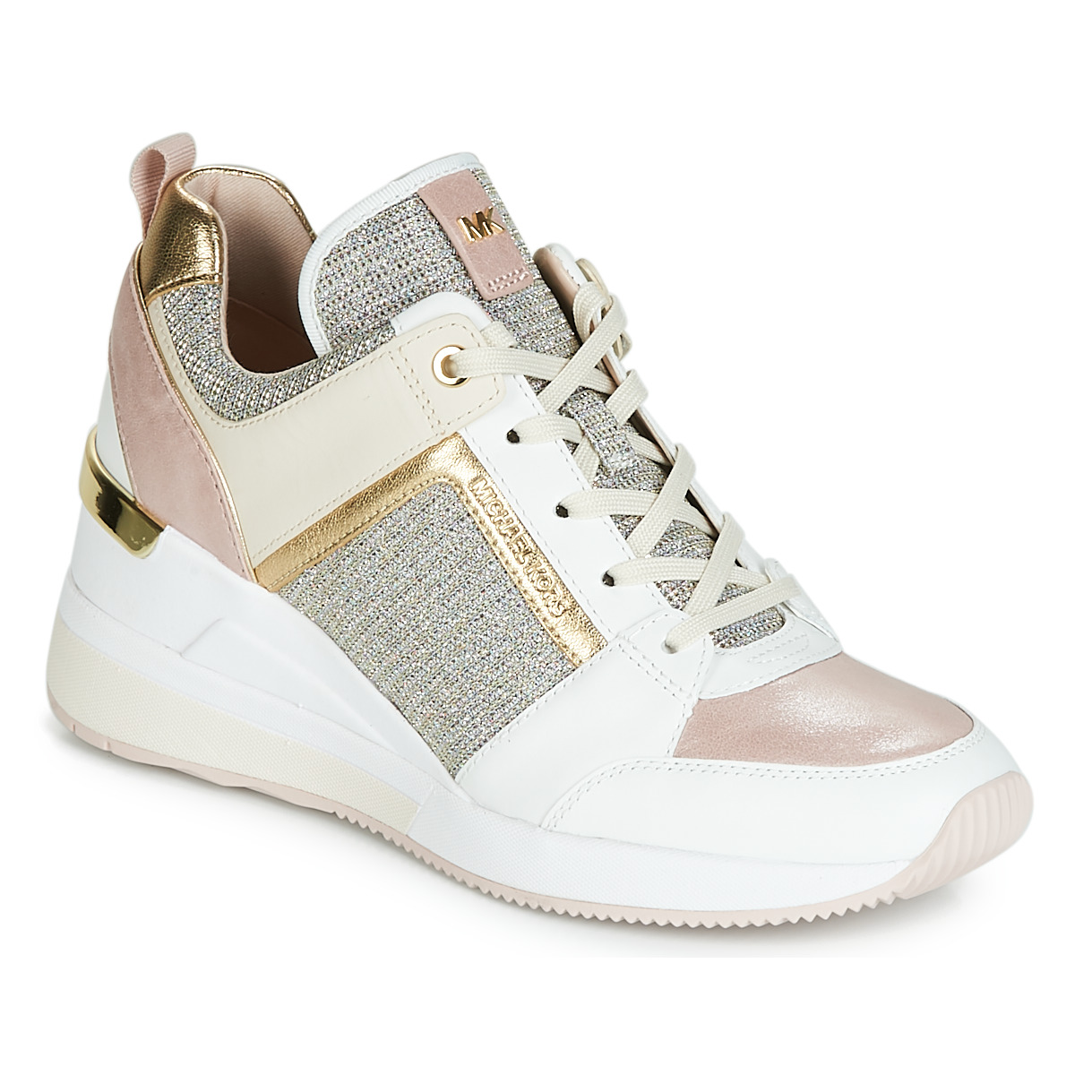 Cipők Női Magas szárú edzőcipők MICHAEL Michael Kors GEORGIE Fehér / Rózsaszín / Arany