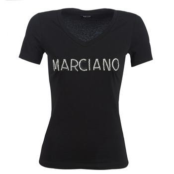 Ruhák Női Rövid ujjú pólók Marciano LOGO PATCH CRYSTAL Fekete 