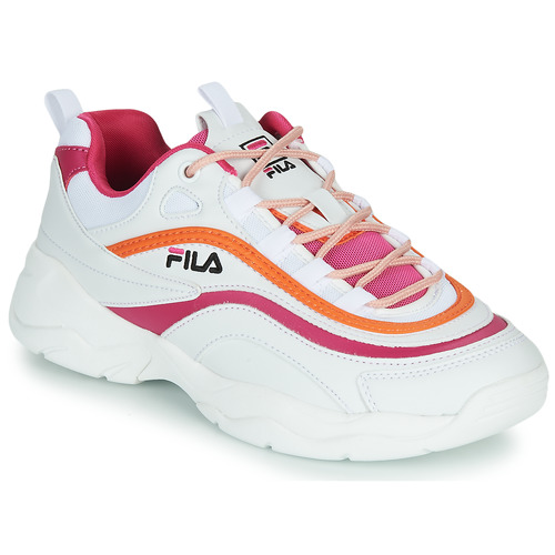 Cipők Női Rövid szárú edzőcipők Fila RAY CB LOW WMN Fehér / Rózsaszín / Narancssárga