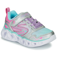 Cipők Lány Rövid szárú edzőcipők Skechers HEART LIGHTS Ezüst / Rózsaszín / Led