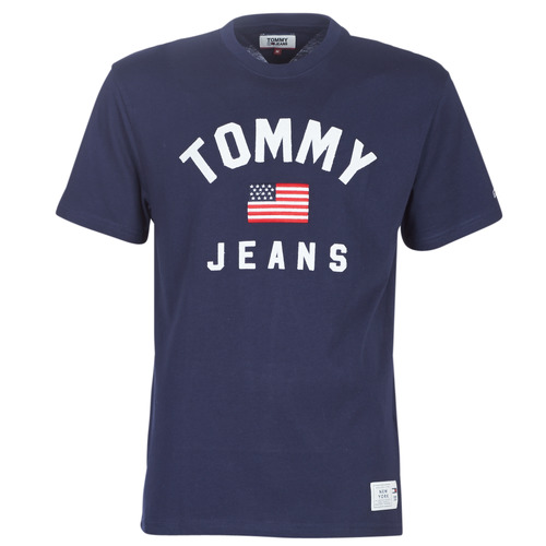 Ruhák Férfi Rövid ujjú pólók Tommy Jeans TJM USA FLAG TEE Tengerész
