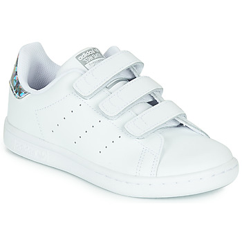 Cipők Lány Rövid szárú edzőcipők adidas Originals STAN SMITH CF C Fehér / Ezüst