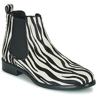Cipők Női Csizmák Betty London HUGUETTE Fekete  / Fehér / Zebra