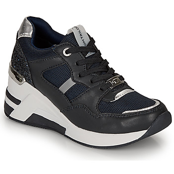 Cipők Női Rövid szárú edzőcipők Tom Tailor 8091512 Tengerész / Fekete 