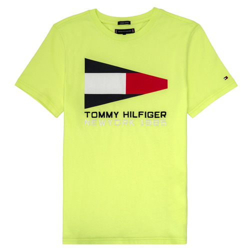 Ruhák Fiú Rövid ujjú pólók Tommy Hilfiger KB0KB05628 Citromsárga