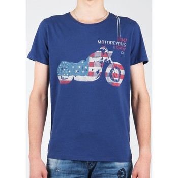 Ruhák Férfi Pólók / Galléros Pólók Wrangler S/S Biker Flag Tee W7A53FK 1F Kék