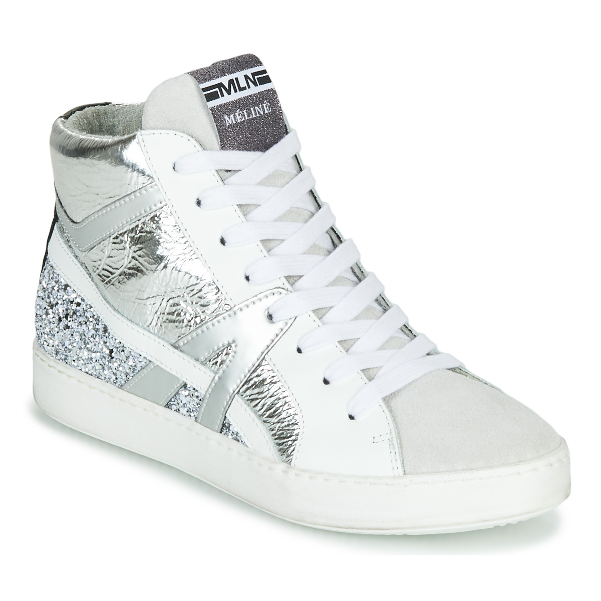 Cipők Női Magas szárú edzőcipők Meline IN1363 Fehér / Ezüst