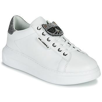Cipők Női Rövid szárú edzőcipők Karl Lagerfeld KAPRI IKONIC TWIN LO LACE Fehér / Bőr / Ezüst