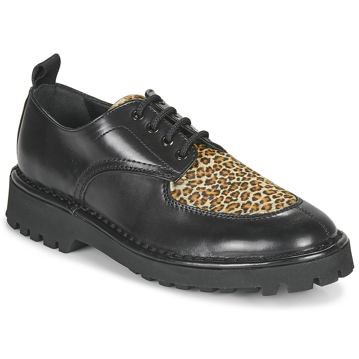 Cipők Női Oxford cipők Kenzo K MOUNT Fekete  / Leopárd
