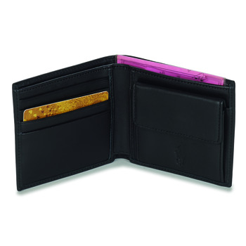 Polo Ralph Lauren GLD FL BFC-WALLET-SMOOTH LEATHER Fekete 