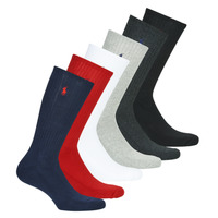 Fehérnemű Férfi High socks Polo Ralph Lauren ASX110 6 PACK COTTON Fekete  / Piros / Tengerész / Szürke / Szürke / Fehér