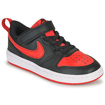 Cipők Gyerek Rövid szárú edzőcipők Nike COURT BOROUGH LOW 2 PS Fekete  / Piros
