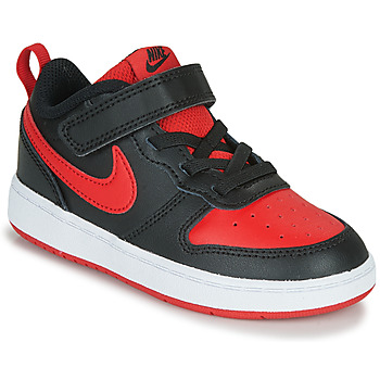 Cipők Gyerek Rövid szárú edzőcipők Nike COURT BOROUGH LOW 2 TD Fekete  / Piros
