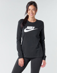 Ruhák Női Hosszú ujjú pólók Nike W NSW TEE ESSNTL LS ICON FTR Fekete 
