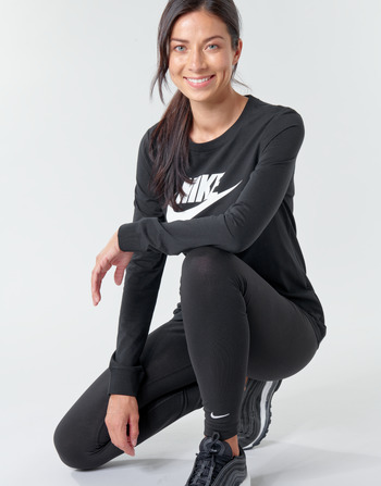 Nike W NSW TEE ESSNTL LS ICON FTR Fekete 