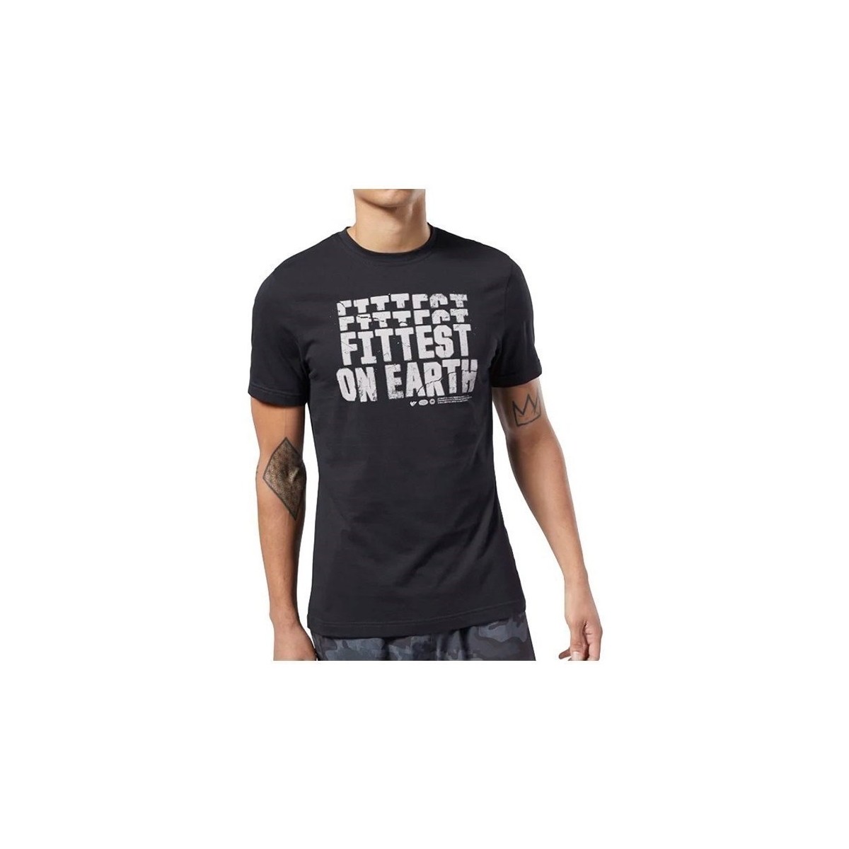 Ruhák Férfi Rövid ujjú pólók Reebok Sport Crossfit Fittest ON Earth Tee Fekete 