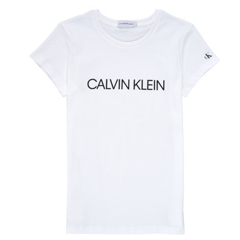 Ruhák Lány Rövid ujjú pólók Calvin Klein Jeans INSTITUTIONAL T-SHIRT Fehér