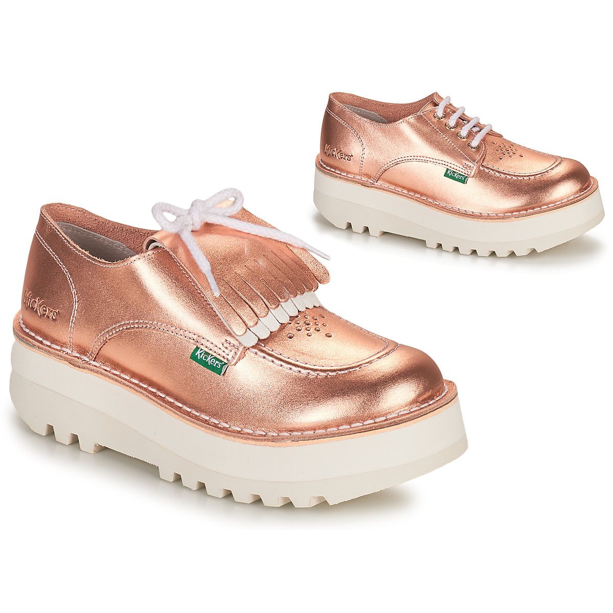 Cipők Női Oxford cipők Kickers KICKOUCLASS Rózsaszín / Fémes