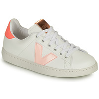 Cipők Lány Rövid szárú edzőcipők Victoria TENIS VEGANA CONTRASTE Fehér / Rózsaszín
