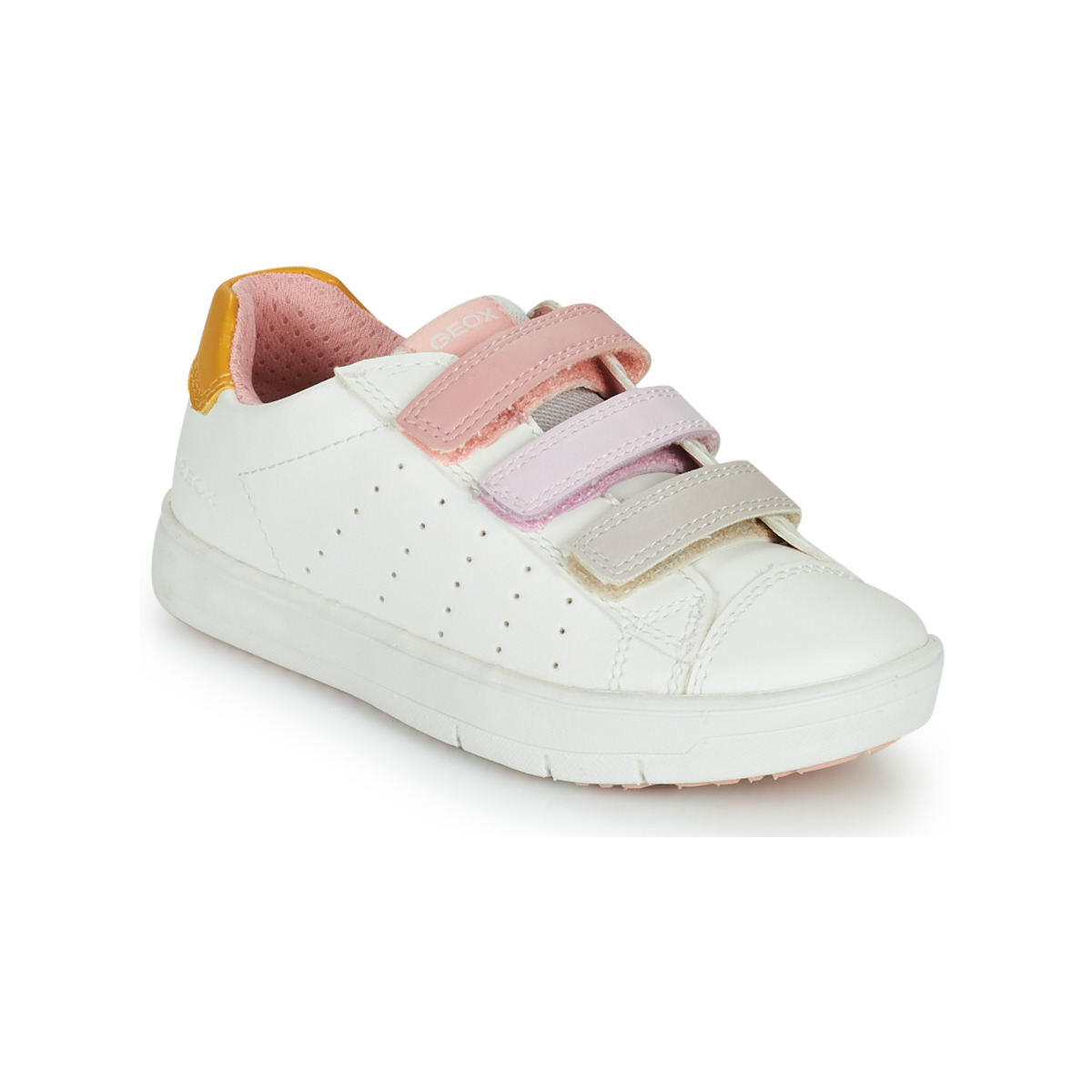 Cipők Lány Rövid szárú edzőcipők Geox SILENEX GIRL Fehér / Rózsaszín / Bézs