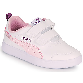 Cipők Lány Rövid szárú edzőcipők Puma COURTFLEX PS Fehér / Rózsaszín