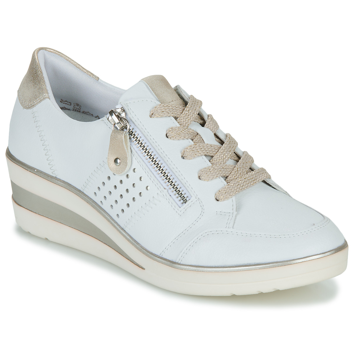 Cipők Női Rövid szárú edzőcipők Remonte DORA Fehér / Arany