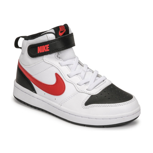 Cipők Gyerek Magas szárú edzőcipők Nike NIKE COURT BOROUGH MID 2 Fehér / Piros / Fekete 
