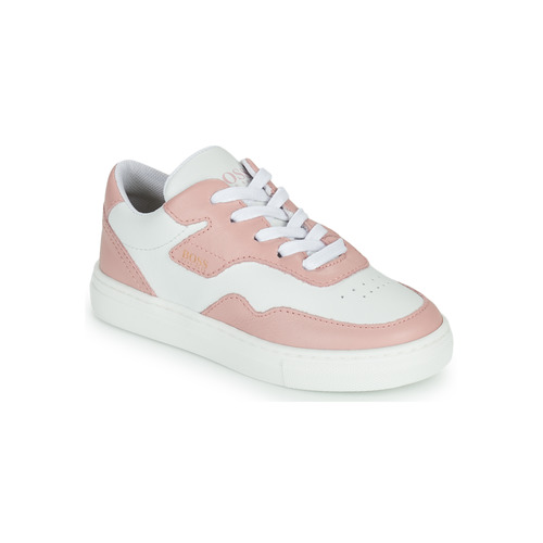 Cipők Lány Rövid szárú edzőcipők BOSS PAOLA Fehér / Rózsaszín