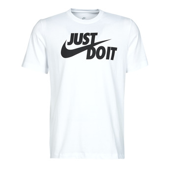 Ruhák Férfi Rövid ujjú pólók Nike NSTEE JUST DO IT SWOOSH Fehér / Fekete 
