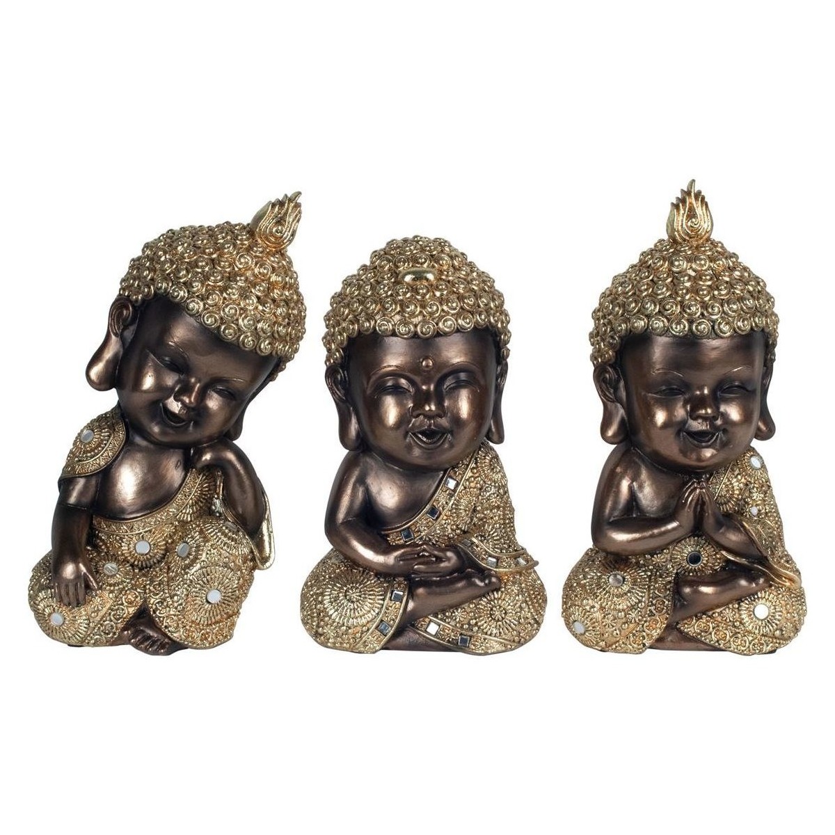 Otthon Szobrok / figurák Signes Grimalt Buddha 3 Különböző Arany Fekete 