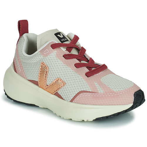 Cipők Lány Rövid szárú edzőcipők Veja SMALL CANARY Fehér / Rózsaszín