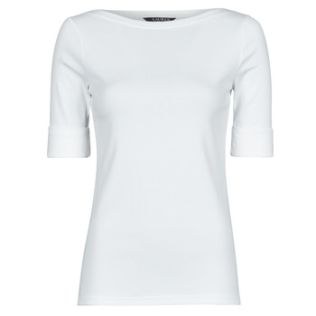 Ruhák Női Hosszú ujjú pólók Lauren Ralph Lauren JUDY-ELBOW SLEEVE-KNIT Fehér