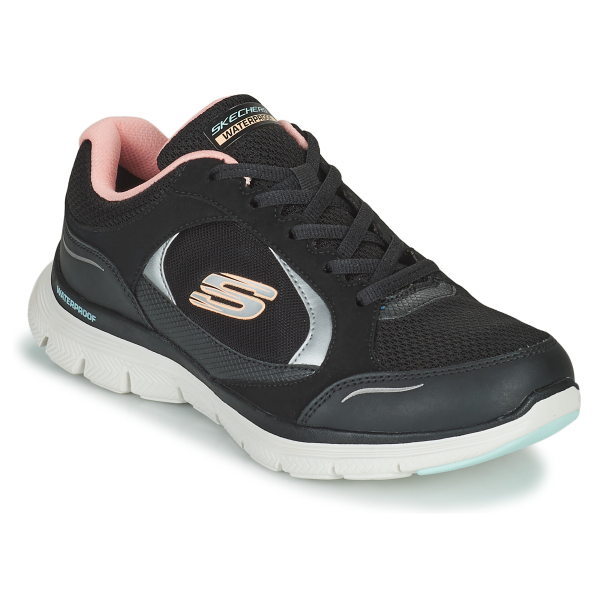 Cipők Női Rövid szárú edzőcipők Skechers FLEX APPEAL 4.0 Fekete  / Rózsaszín