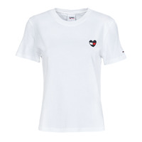 Ruhák Női Rövid ujjú pólók Tommy Jeans TJW REGULAR HOMESPUN HEART TEE Fehér