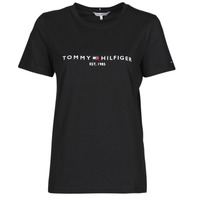 Ruhák Női Rövid ujjú pólók Tommy Hilfiger HERITAGE HILFIGER CNK RG TEE Fekete 