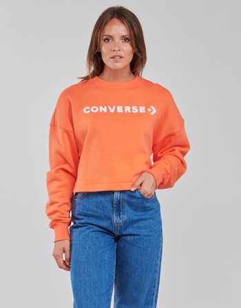 Ruhák Női Pulóverek Converse EMBROIDERED WORDMARK CREW Narancssárga