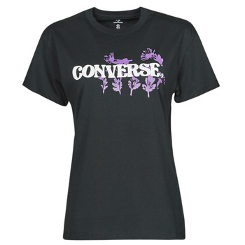 Ruhák Női Rövid ujjú pólók Converse HYBRID FLOWER RELAXED TEE Fekete 