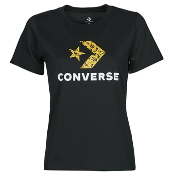 Ruhák Női Rövid ujjú pólók Converse STAR CHEVRON HYBRID FLOWER INFILL CLASSIC TEE Fekete 