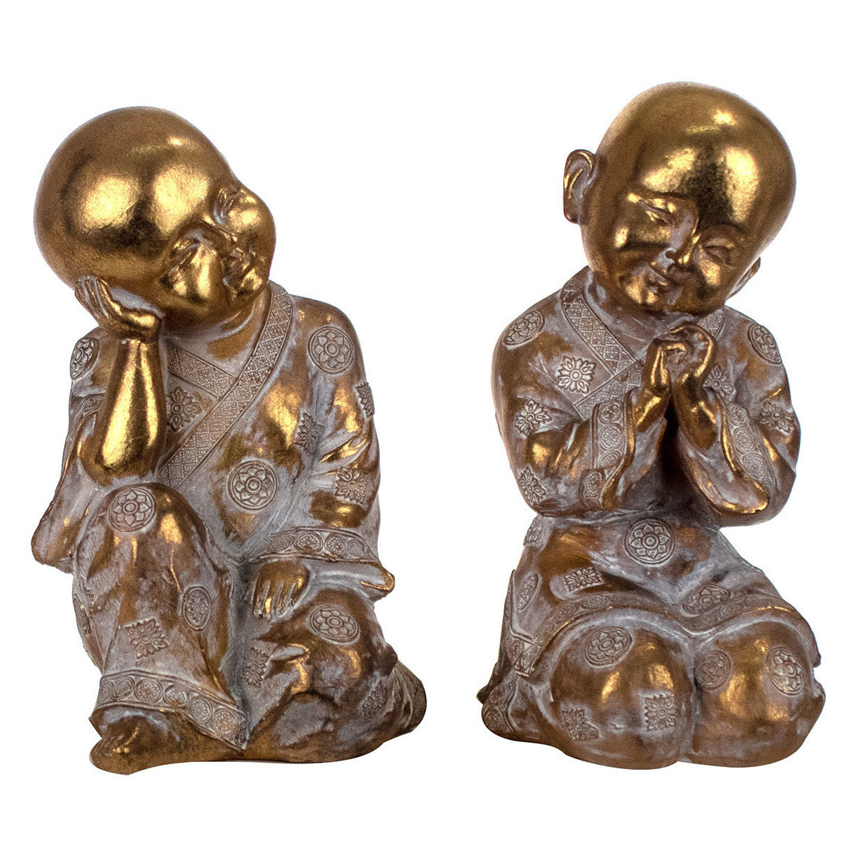 Otthon Szobrok / figurák Signes Grimalt Buddha Set 2 Egység Arany