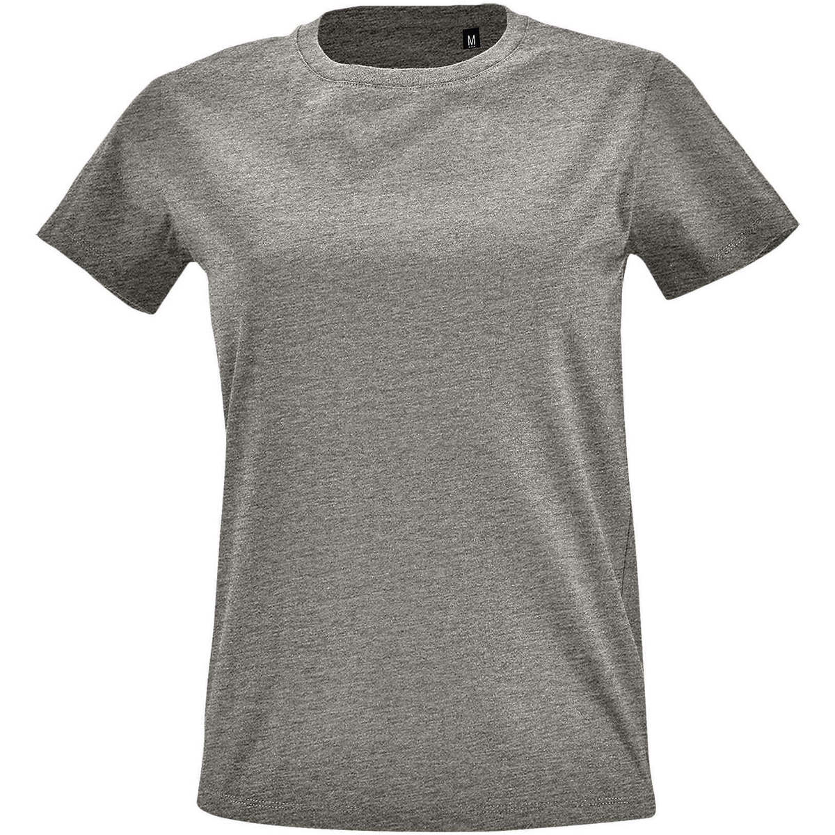 Ruhák Női Rövid ujjú pólók Sols Camiseta IMPERIAL FIT color Gris mezcla Szürke