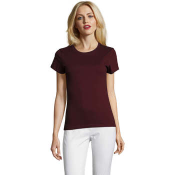 Ruhák Női Rövid ujjú pólók Sols Camiseta IMPERIAL FIT color Borgoña Bordó