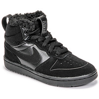 Cipők Gyerek Magas szárú edzőcipők Nike COURT BOROUGH MID 2 BOOT PS Fekete 
