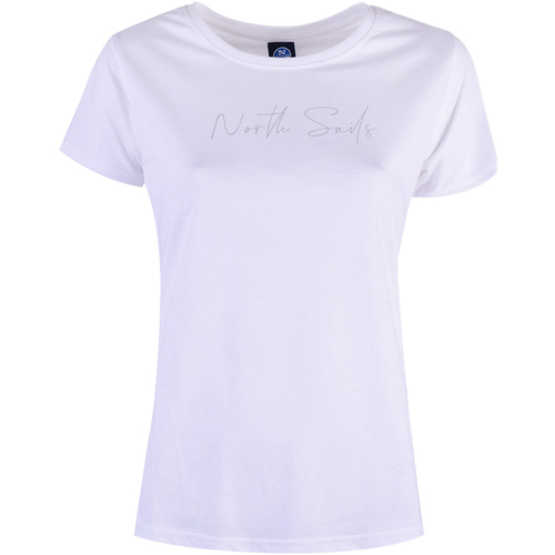 Ruhák Női Rövid ujjú pólók North Sails 90 2356 000 | T-Shirt S/S W/Logo Fehér