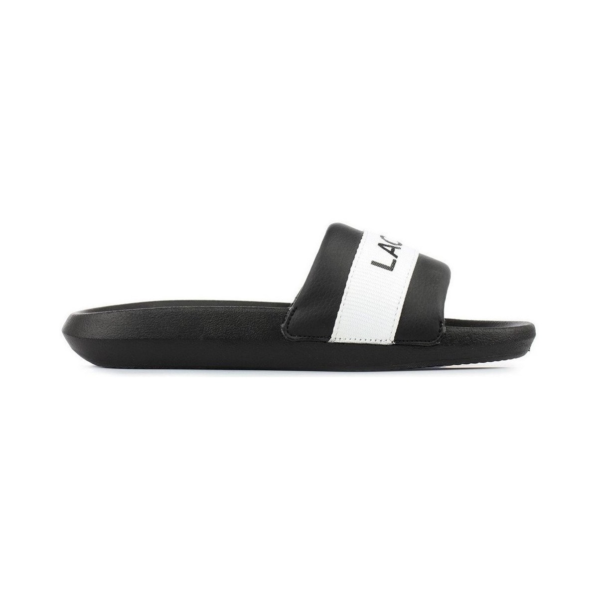 Cipők Női Lábujjközös papucsok Lacoste Croco Slide Fehér, Fekete