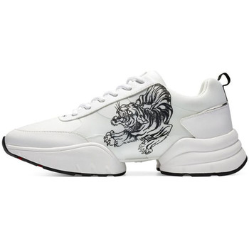 Cipők Férfi Rövid szárú edzőcipők Ed Hardy - Caged runner tiger white-black Fehér