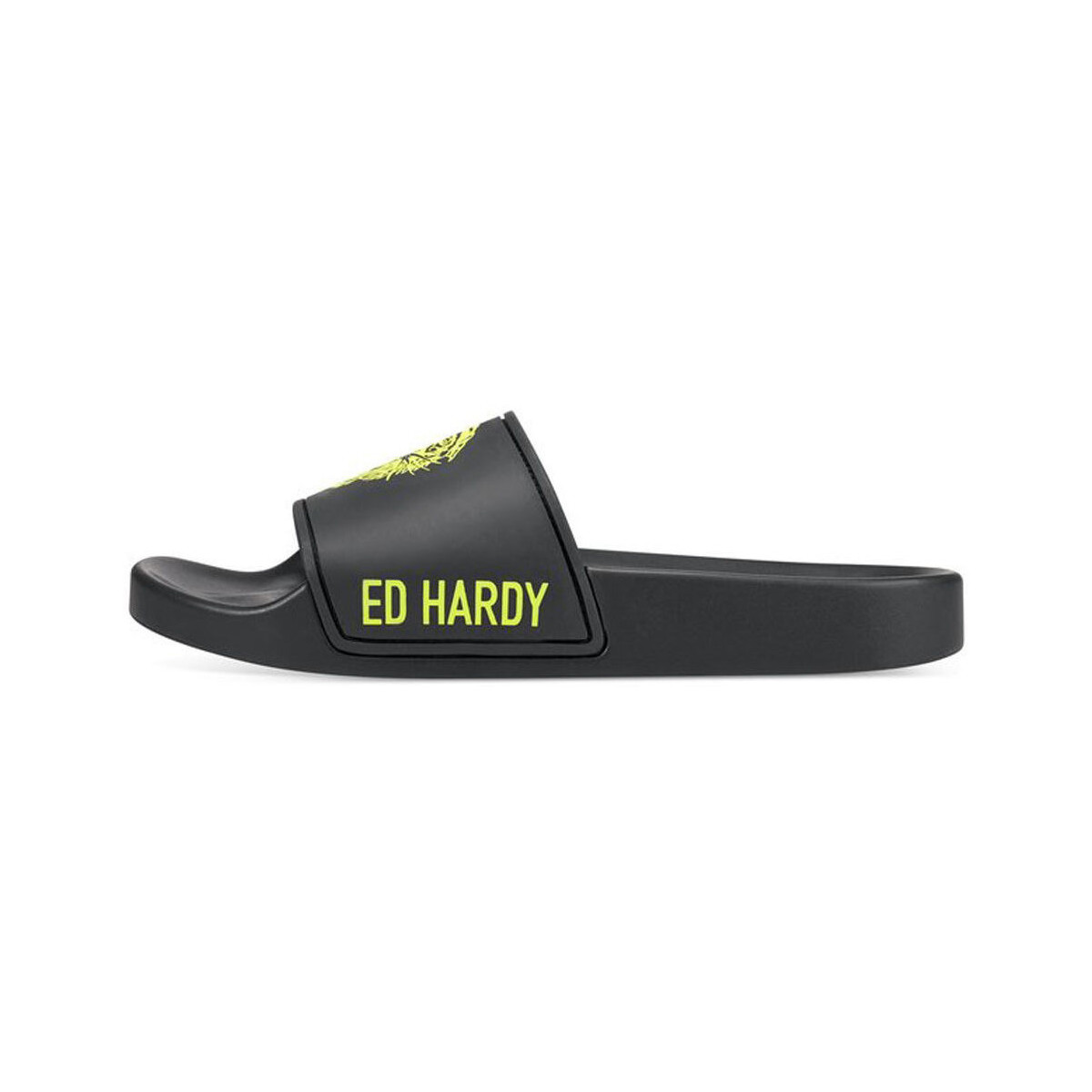 Cipők Női Lábujjközös papucsok Ed Hardy Sexy beast sliders black-fluo yellow Fekete 