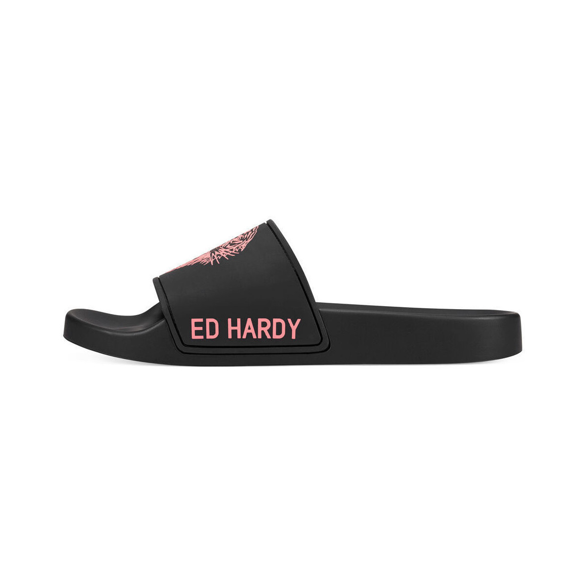 Cipők Női Lábujjközös papucsok Ed Hardy Sexy beast sliders black-fluo red Fekete 