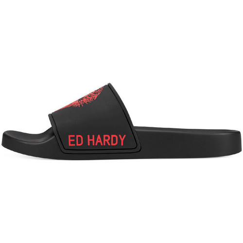 Cipők Férfi Lábujjközös papucsok Ed Hardy Sexy beast sliders black-red Piros