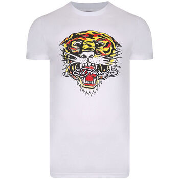 Ruhák Férfi Rövid ujjú pólók Ed Hardy - Tiger mouth graphic t-shirt white Fehér